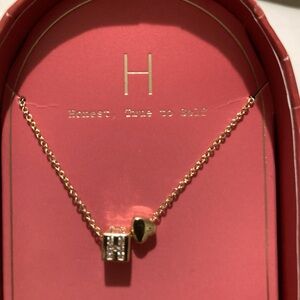 Gold Dipped and CZ charm necklace. NWT